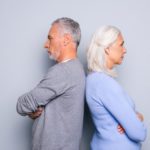 Concept of misunderstanding and communicative problem between two senior people